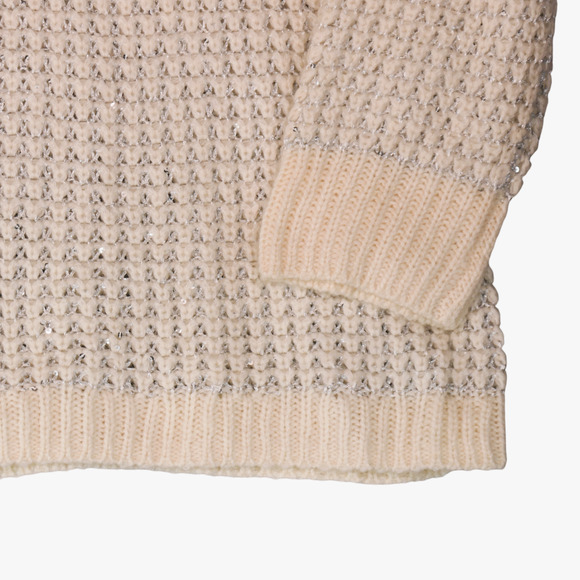 Lane Bryant Tunic Sweater Womens 18 20 Ivory Silver Metallic Wool Mohair Blend - Picture 3 of 10